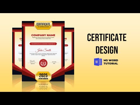 How to make experience Certificate Design in Microsoft Word MS Word Certificate Design Tutorial