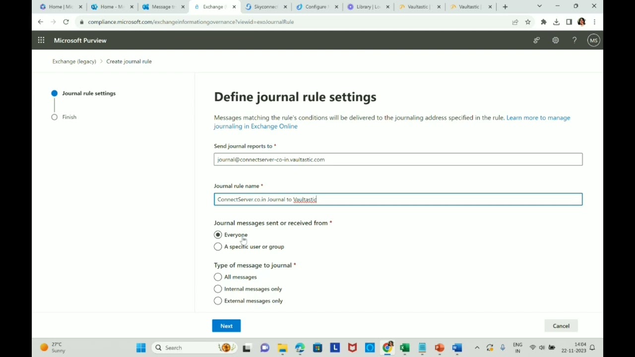 Configuring Microsoft 365 Journaling Rules -Step3