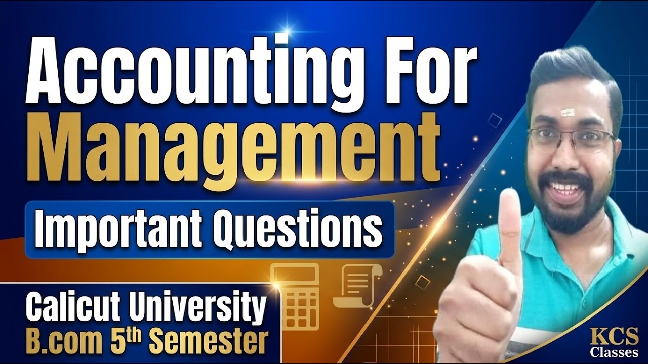 Accounting For Management 🔥 Important Questions|Calicut University B.com 5th Semester 