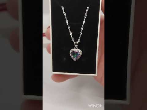 Подарок девушке колье "Розовый топаз в серебре" стиль Pandora кулон в форме сердца с цирконами В коробочке - фото 2 - id-p2855700733