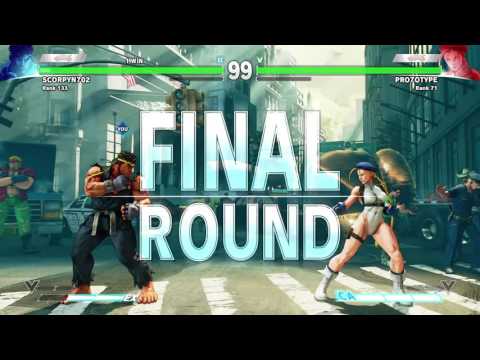 STREET FIGHTER V BETA SCORPYN702(Ryu) VS PR070TYPE (Cammy) The Sequel