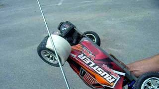 Mike's electric r/c truck blows a tire. aftermath. carnage!