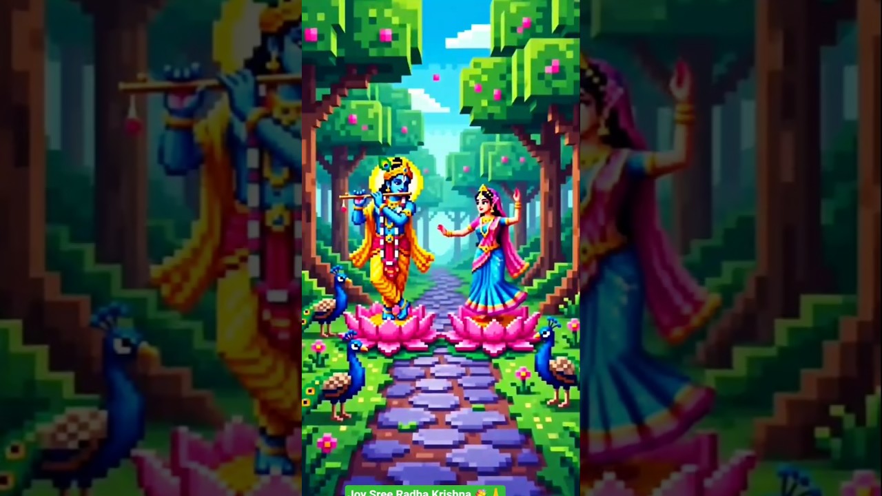 Joy Sree Radha Krishna 💐🙏🦚💐🦚💫🥀🌿#love #song #trending #radheshyam #youtubeshorts #shortsfeed #viral 😀