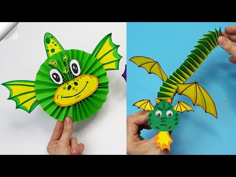 DIY 3D paper DRAGON Moving paper toys