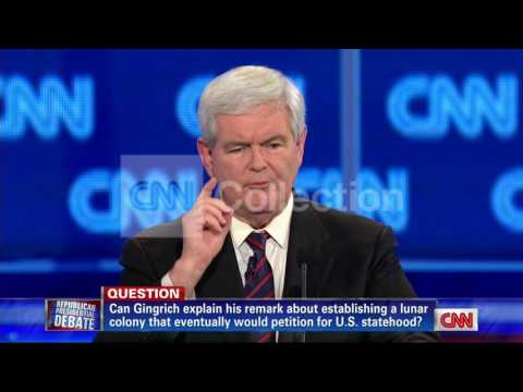 YIR/ELECTION:GINGRICH MOON COLONY COMMENT