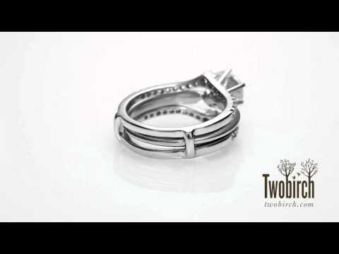 0.35 ct. Graduated Shared Prong Contour Ring Guard - TwoBirch TB-GUARD-0054-WG-F