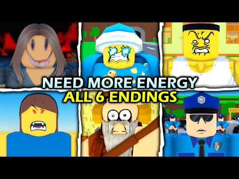 NEED MORE ENERGY - Full Walkthrough + All 6 Endings | Roblox