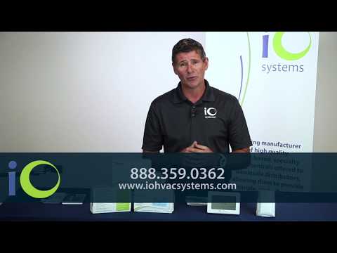 The iO System UT32 Titan Touchscreen Thermostat w/ Your HVAC Company Logo Imprinted On It