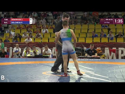 1/4 WW - 40 kg: P. DELCHEVA (BUL) df. Z. DEMIRHAN (TUR) by VSU, 11-0