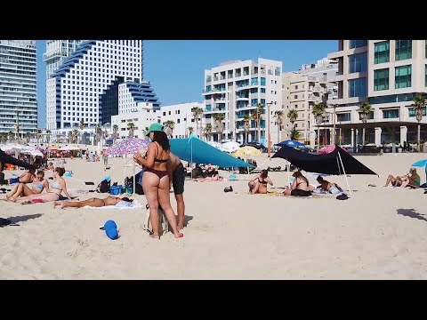 Beach Walk in Tel-Aviv | 🏖️ Banana Beach | ☀️ HOT DAY
