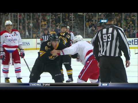 Brad Marchand fights Mike Ribeiro w/SlowMo 3/16/13