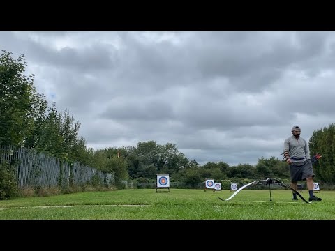 Barebow archery - 1st attempt at shooting a target at 30m