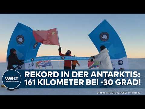 Video Thumbnail: ANTARKTIS-ULTRAMARATHON: Chinesischer Läufer bricht Rekord im Eisrennen! Bei -30 Grad!