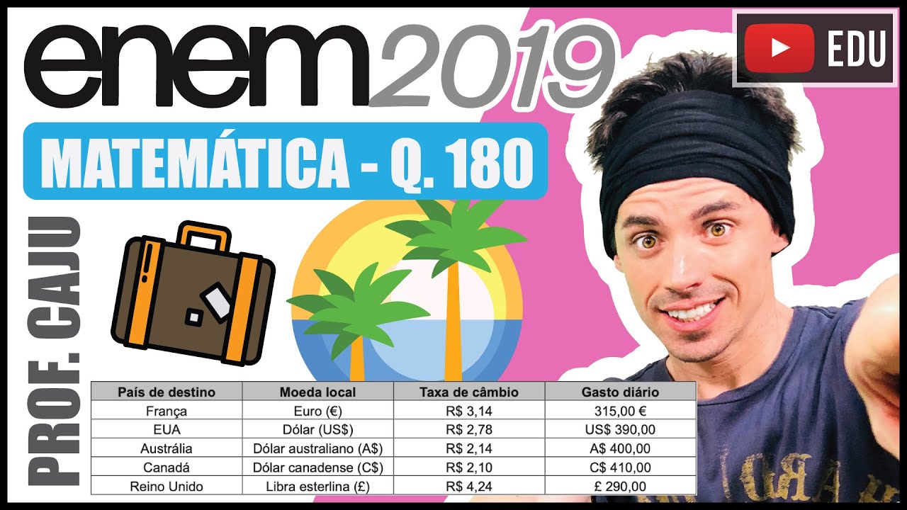 [ENEM 2019] 180 📘 MULTIPLICAÇÃO Um casal planejou uma viagem e definiu como teto para o gasto diário