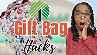 🛍️Dollar Tree Gift Bag Hacks: 3 DIYs from ONE Dollar Tree Gift Bag! | Easy Christmas Crafts