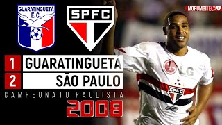 Guaratinguetá 1x2 São Paulo - 2008 - ADRIANO IMPERADOR, ESTREIA COM VIRADA E DOIS GOLS!