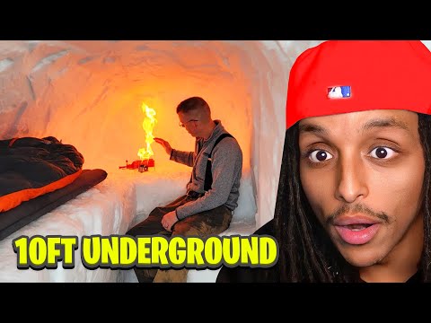 He Built An Underground Snow Cave To Survive The Snowstorm...