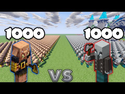 1000 Piglin Brute Vs 1000 Vindicator | Minecraft |