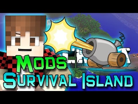 Minecraft: Survival Island Mods Ep. 10 - Fighting The Ender Dragon with a Cannon!
