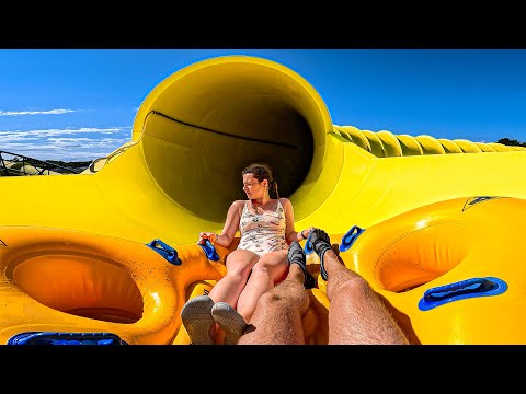 Croatia's BIGGEST MegaCONE Water Slide at Aquacolors Aquapark