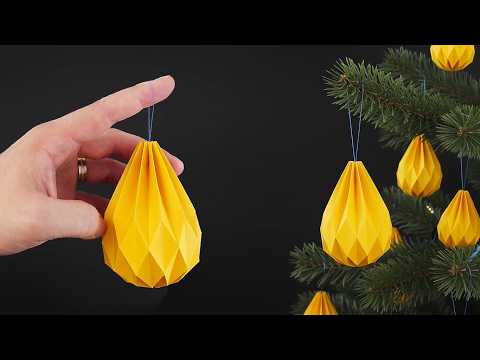 Christmas Origami Teardrop Ornament - No Glue & Reusable (Full Tutorial)
