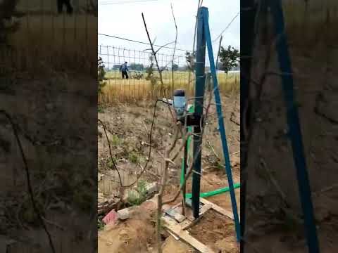 Small hand water well drilling rig. working without labor