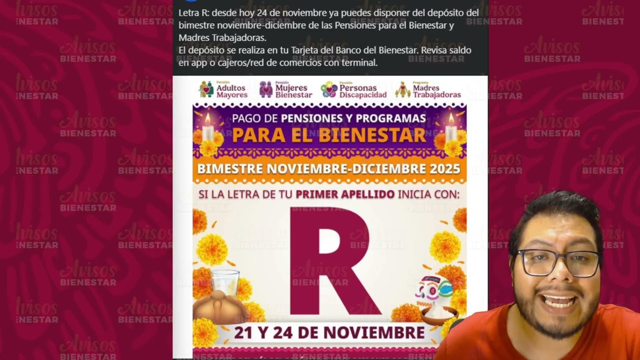 Hoy 24 de noviembre a esto adultos mayores y mujeres de 63 y 64 años les toco pago pensión bienestar