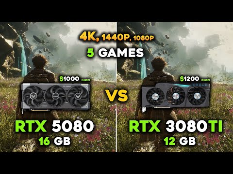 RTX 5080 VS RTX 3080Ti | 9800x3D | 5 Spiele Vergleich | Benchmark | 4K, 1440p, 1080p