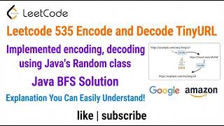 YouTube video 'Leetcode 535 Encode and Decode TinyURL - Implemented encoding, decoding using Java's Random class'
