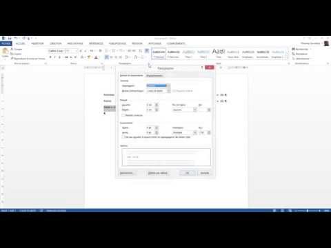 comment poser des tabulations dans word