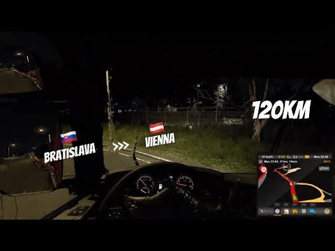 Moving a pressure tank from Bratislava to Vienna truck driver POV ets2