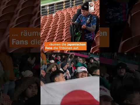 Japans Fans legen großen Wert auf Sauberkeit 👏 | sportstudio | #shorts