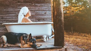 Off Grid HOT WATER - Start to Finish Outhouse Build