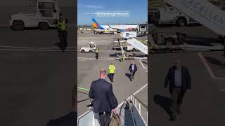 Prince William Exits Airplane In RARE Video | HELLO!