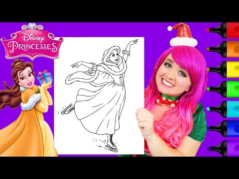 Coloring Belle Beauty and the Beast Christmas Coloring Page Prismacolor Markers | KiMMi THE CLOWN Video