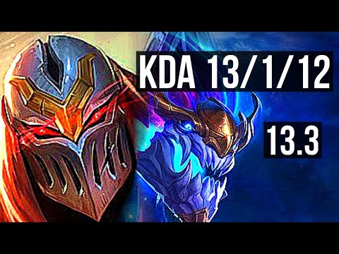 ZED vs AURELION SOL (MID) | 13/1/12, 2.1M mastery, 800+ games, Legendary | EUW Challenger | 13.3