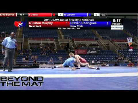 Junior Freestyle 135 - Steven Rodrigues (NY) vs. Quinton Murphy (NY)