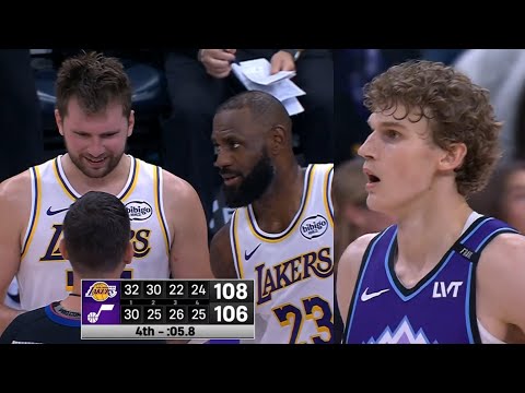 WILD Final 3 Minutes to Los Angeles Lakers vs Utah Jazz