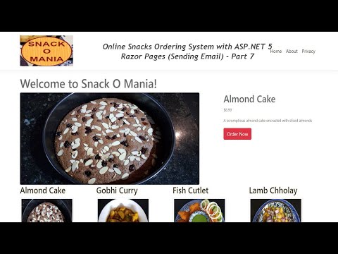 Online Snacks Ordering System with ASP NET 5 Razor Pages Sending Email Part 7