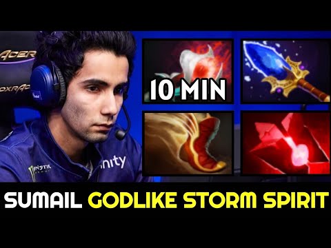 SUMAIL Storm Spirit Godlike with Fast Orchid Build 7.28 Dota 2