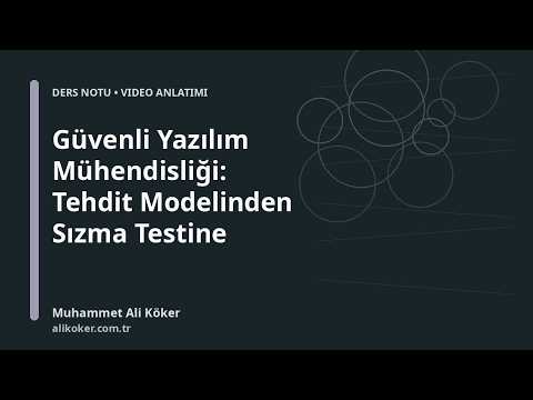 Güvenli Yazılım Mühendisliği: Tehdit Modelinden Sızma Testine Uygulamalı Siber Güvenlik videosunu aç