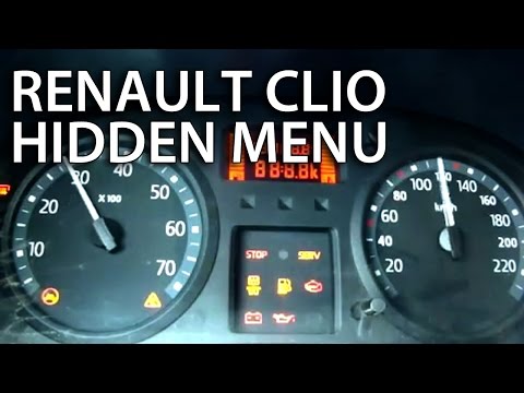 Renault Clio II hidden test menu Thalia Dacia Logan (gauges service mode)