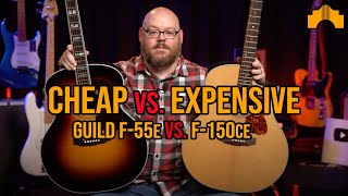 Video thumbnail for Cheap vs Expensive: Guild F-55E vs. F-150CE by Alamo Music Center