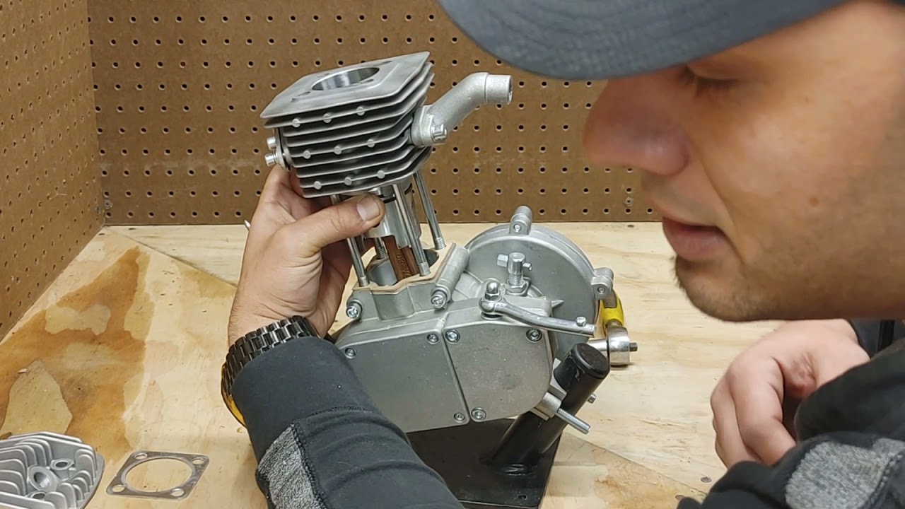 Top End (Cylinder & Head) Assembly - Zeda 2 Stroke Bicycle Engines - Motorized Bike Jug Installation