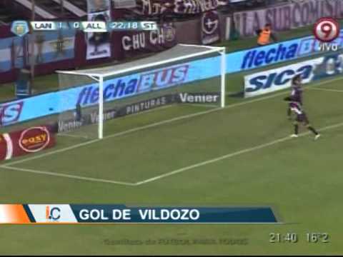 Gol de Ángel Vildozo. Lanús 1 All Boys 1. Torneo Final 2013 (Infobae.com)