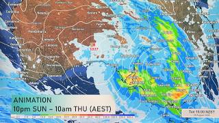 Oz: Sunday Update, Heavy downpours to track east as low forms