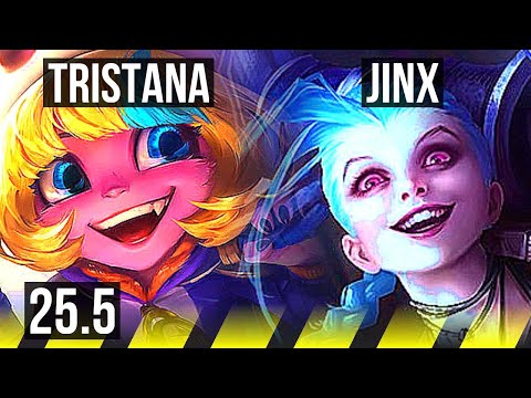 TRISTANA & Gragas vs JINX & Thresh (ADC) | 11/1/2, Dominating | KR Master | 25.5