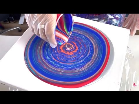 ‘Lava Whirlpool’ Spiral Straight Pour, AMAZING DETAILS, acrylic paint pour, abstract fluid art