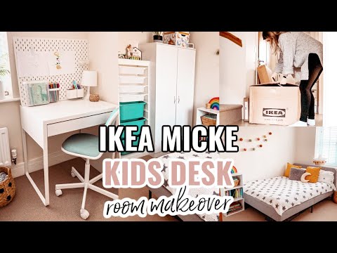 IKEA KIDS DESK FOR SMALL SPACE IDEAS & ORGANISATION | IKEA MICKE DESK, MINIMALIST KIDS ROOM MAKEOVER