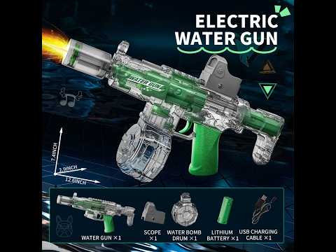 MSR Spitfire Automatic Water Gun (Blue) - Tactical Drum Fed Electric Blaster, USB Charging, 10M Range video